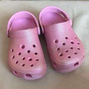 CROCS Kids Glittery Pink Clogs